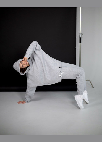 Оверсайз костюм теплий на флісі сірий (худі+штанці) nadiupishou (311314485)