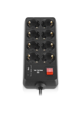 Сетевой фильтр питания (EL122300043) Real-El RS-PROTECT 805 3m, black (389557295)