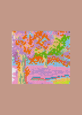 Набір для вишивання за нанесеною на канву схемою "Waterfront garden". AIDA 14CT printed 33*43 см Joy Sunday (313613501)
