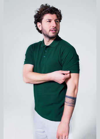 Темно-зеленая футболка-футболка поло классическая мужская темно-зеленая для мужчин Stedman однотонная