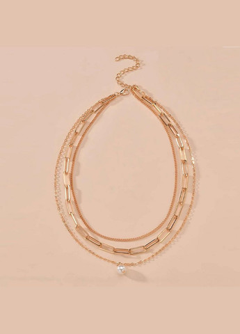 Потрійний ланцюжок з підвіскою кулоном Золотий (12-147) No Brand (314931232)