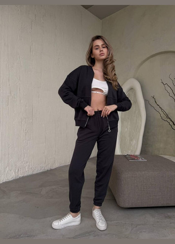 Жіночий весняний костюм з джогерами Графітовий No Brand (326842544)