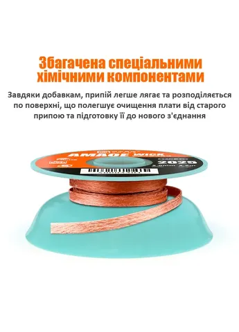 Оплетка для снятия припоя Strong 2525/длина 2.5м/ширина 2.5мм Amaoe (322566573)