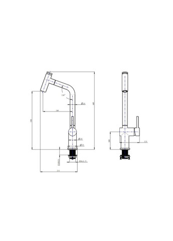 Нержавеющий смеситель для кухни с выдвижным изливом FBS-44 Nett (336938072)