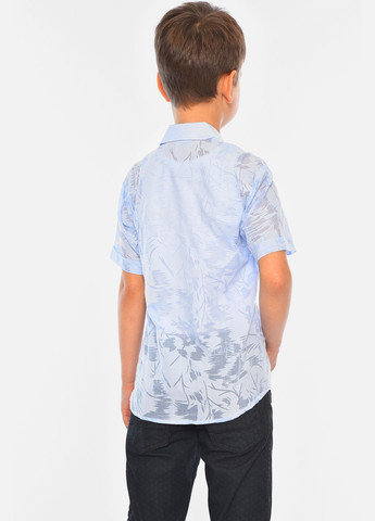 Голубой классическая рубашка с абстрактным узором Let's Shop