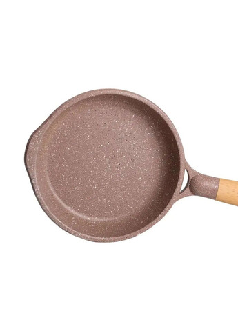 Алюминиевая сковорода объемом 1 литр с мраморным антипригарным покрытием Ø 20 см, толстое дно Кофейный MGC (360455378)