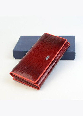 Красный женский кожаный лаковый классический кошелек на кнопке No Brand (333300285)