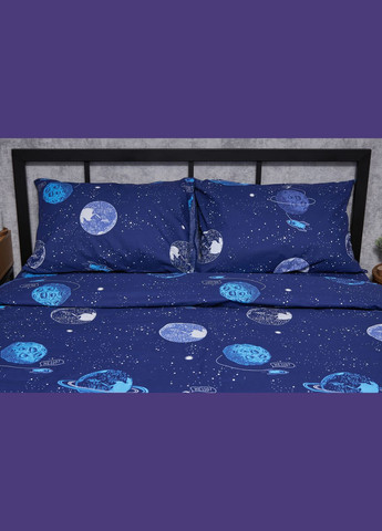 Комплект постільної білизни Бязь Gold Люкс «» євро 200х220 наволочки 2х40х60 (MS-820004805) Moon&Star Planets (293148291)
