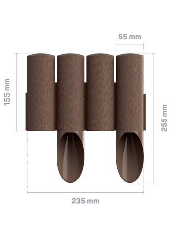 Бордовый газонный 4 STANDARD 10 секций х 235 мм 2.3 м Brown (34-041) Cellfast (322937750)