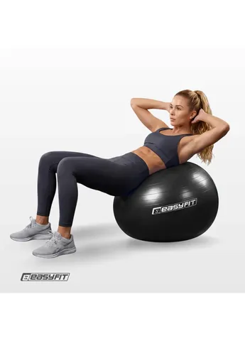 Фитбол BalanceBall 75 см черный (гимнастический мяч для фитнеса, упражнений и тренировок) EasyFit (406997267)