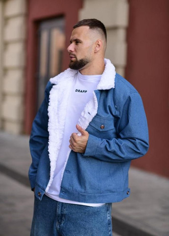 Джинсова куртка утеплена з принтом Україна власне виробництво на флісі No Brand (361019692)