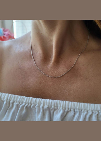 Срібний ланцюжок ланцюг Круглий Джгут 45 см срібло 925 проби Родоване 2.33г corda25 No Brand (306854801)