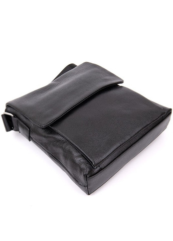 Шкіряна сумка крос боді чоловіча месенджер через плече чорна 20410 Vintage (329196679)