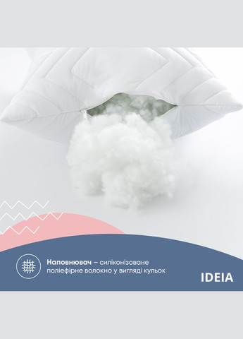 Подушка для сна 50х70 см NORDIC COMFORT+ антиалергенная холлофайбер белая IDEIA (318506652)