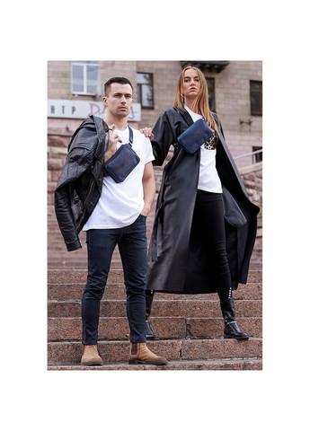 Кожаная поясная сумка Dropbag Mini синяя BlankNote поясна сумка (348359355)