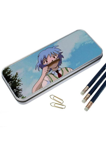 Органайзер для канцелярського приладдя металевий, кейс для дрібниць Аніме Євангіліон #009 7*18 см Silver No Brand (309158803)