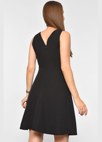 Демисезонный женский сарафан женский черного цвета Let's Shop с абстрактным узором