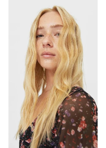 Черное платье демисезон,черный в узоры, Stradivarius