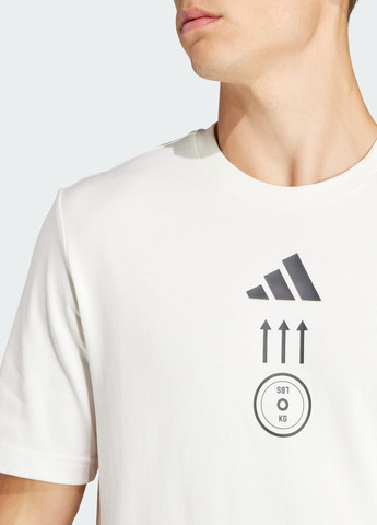 Белая футболка aeroready strength graphic adidas