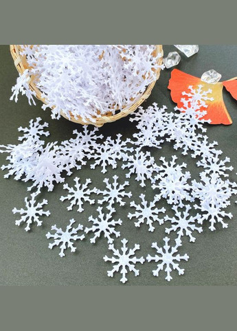 Аппликация Снежинка, фетровая вырубка, 2,7 см, белая, 10 шт No Brand (341731262)