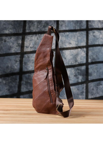 Сумка слинг через плечо мужская кожаная для телефона и для документов большая Коричневый 40670 Vintage (361348732)