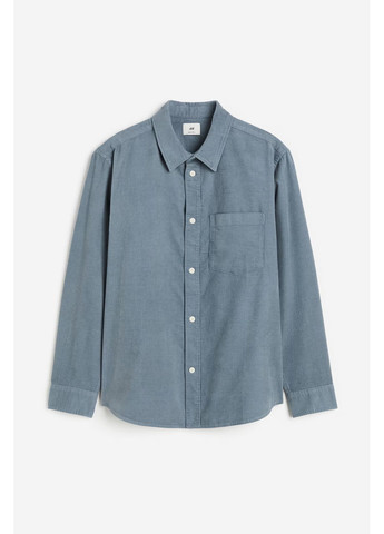 Голубой кэжуал рубашка однотонная H&M