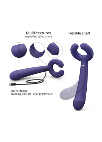 Вібратор для пар PLEASE ME - MIDNIGHT INDIGO з трьома моторами, гнучкий Love To Love (316231764)
