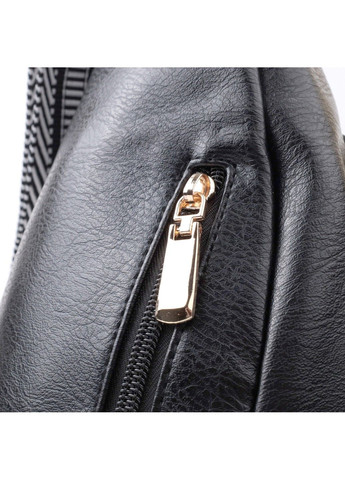 Практична слінг сумка для жінок з екошкіри 22748 Чорний Vintage (303877180)