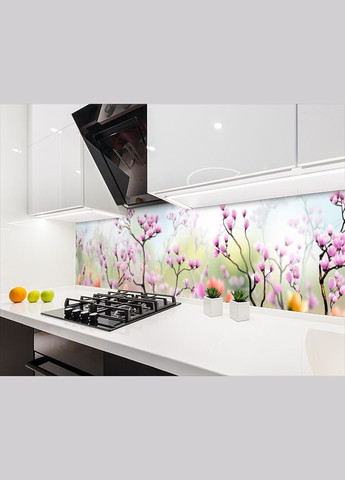 Панель кухонная, заменитель стекла ветки сакуры, с двухсторонним скотчем 62 х 305 см, 1,2 мм Декоинт (278287857)