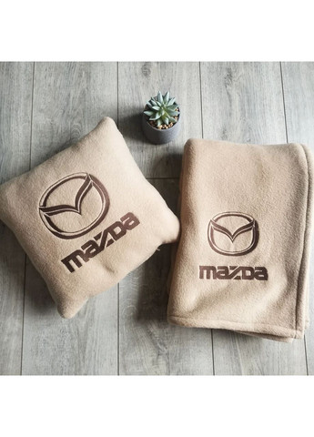 Подушка и плед в автомобиль с вышивкой логотипа "MAZDA" No Brand (369717283)