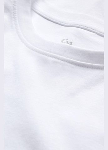 Біла літня футболка з бавовни C&A