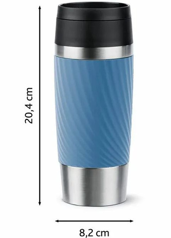 Термочашка Travel Mug Classic Twist, 360мл, нержавіюча сталь, блакитний Tefal (315142192)