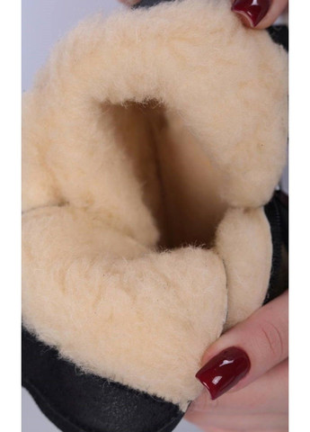 Чоботи підліткові натуральне хутро хакі Башили (313441615)