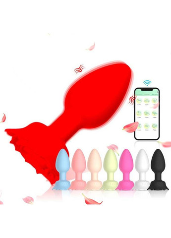 Червона силіконова смарт анальна пробка Smart Rose - 3.3x10.5 см — Анальні іграшки No Brand (288538209)
