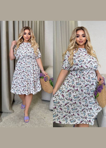 Білий повсякденний, кежуал жіноча сукня повсякденна а-силует Style Point з квітковим принтом