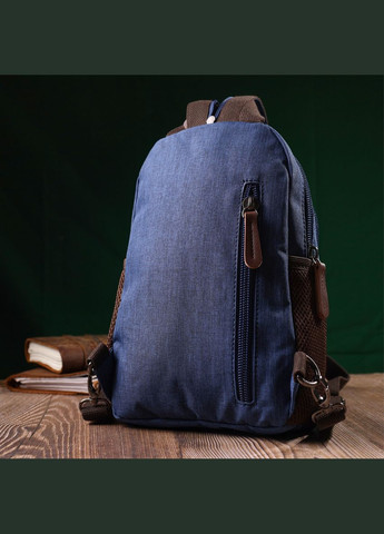 Рюкзак мужской сумка через плечо слинг прочный из полиэстера с большим количеством карманов 22146 Синий Vintage (301871698)