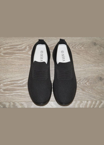 Черные демисезонные кроссовки мужские текстильные черные без шнурков XIFA