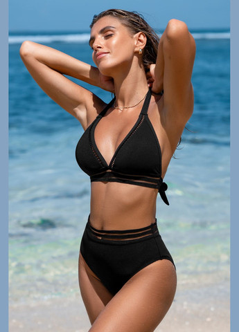 Черные купальные трусики однотонные CUPSHE