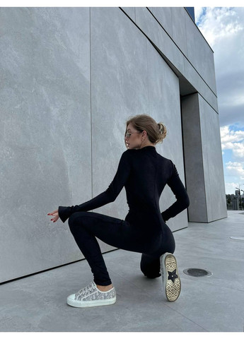 Комбинезон N.Family однотонний чорний кежуал