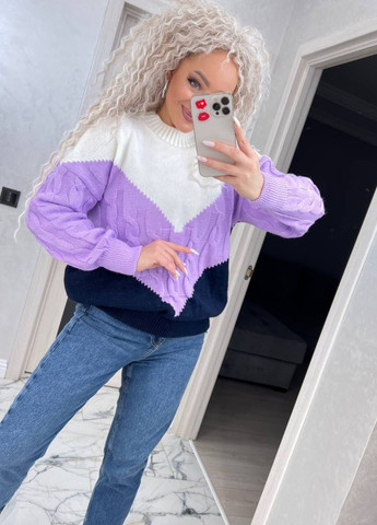 Лиловый демисезонный свитер вязаный джемпер Україна