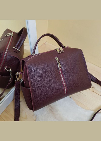 Бордова жіноча шкіряна сумка через плече з маленькою ручкою та довгим ремінцем Serebro (278260582)