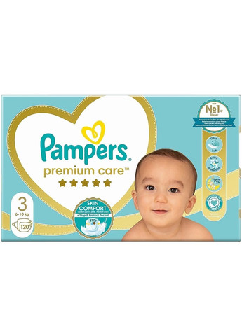 Подгузники Premium Care Размер 3 (Midi), 5-9 кг, 120 штук - 120шт (961501-31019019) Pampers (365799432)