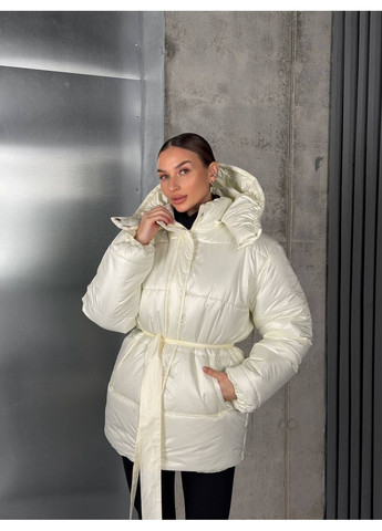 Молочная зимняя женская куртка Asi.Store.ua