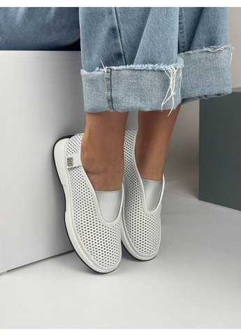 440 Мокасини Шкіряні Білі з перфорацією KDSL (341326227)