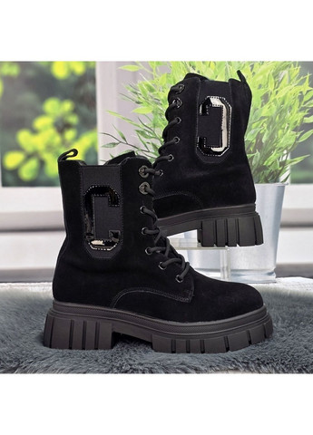 Черевики жіночі зимові чорні натуральна замша на хутрі Yimeili (369481289)