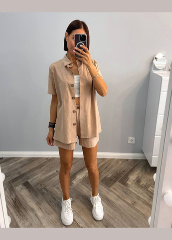 Костюм льон шорти та сорочка No Brand (330173999)