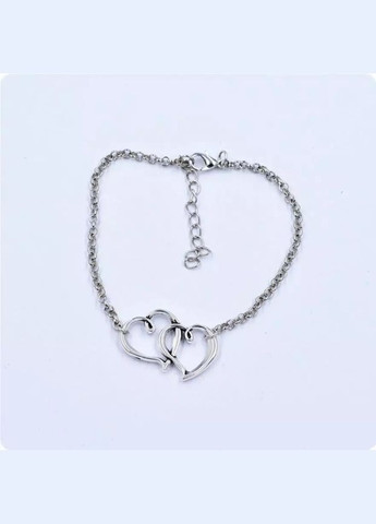 Жіночий браслет ланцюжок на ногу з подвійним серцем No Brand (340275931)