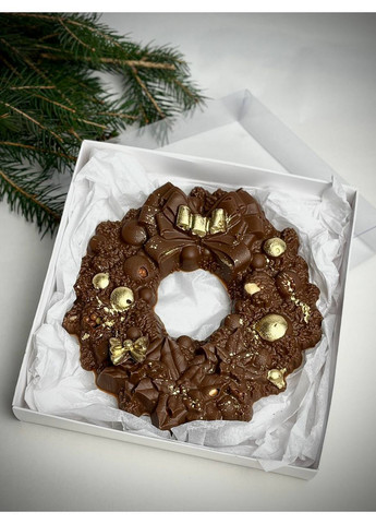 Большая новогодняя молочная шоколадка веночек с орехами – подарок на Новый Год Berry Bar 150г. No Brand (369386732)