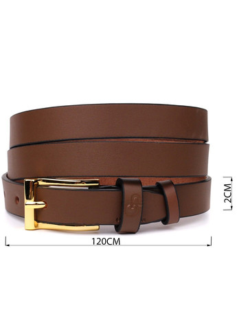 Модный узкий кожаный ремень для женщин 22954 Светло-коричневый Grande Pelle (362556839)