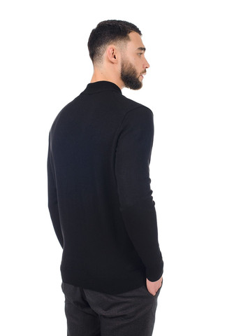 Черный мужской тонкий свитер "стойка" SVTR